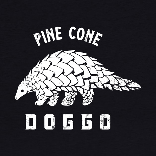 Pine cone doggo. Minimal, funny art for pangolin & dog lovers by croquis design